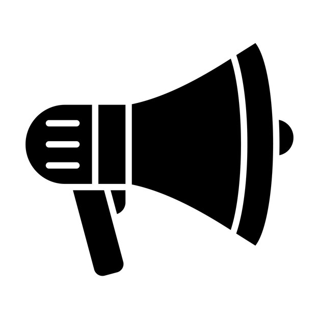 Megaphone Glyph Solid Black Illustration