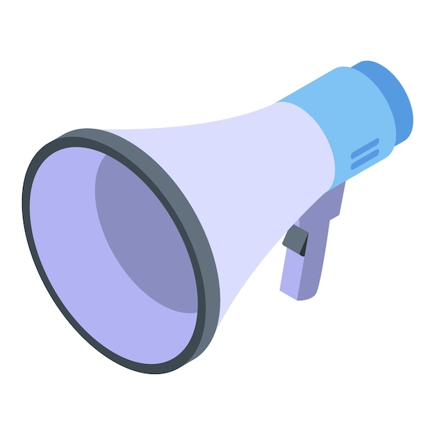 Megaphone icon Isometric of megaphone vector icon for web design isolated on white background