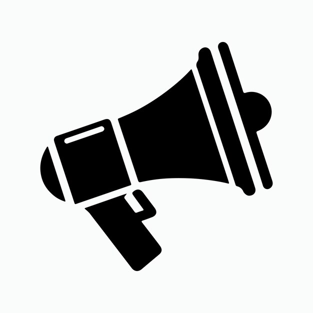 Megaphone icon silhouette vector on white background