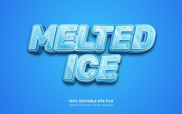 melted ice 3d editable text style effect