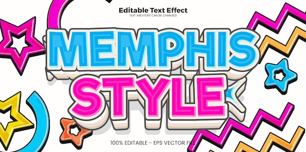memphis style editable text effect in modern trend style