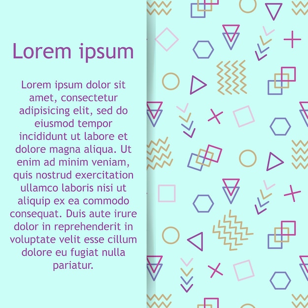 memphis style with geometric pattern vector illustration with geometric figures