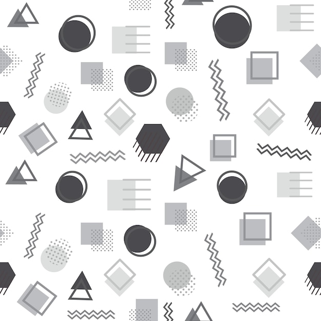 memphis style with geometric pattern vector illustration with geometric figures