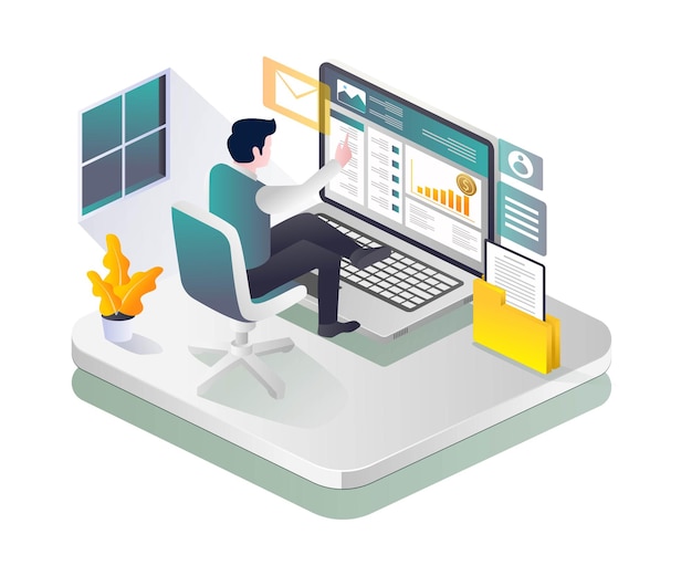 men are using email and investing online