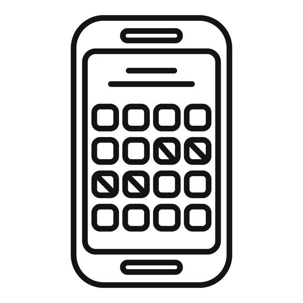 Menopause phone calendar icon outline vector Depression headache