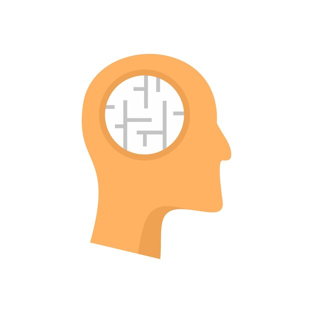 Mental person treatment icon Flat illustration of mental person treatment vector icon isolated on white background