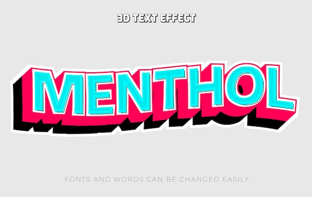 Menthol retro 3d editable text effect style