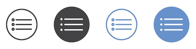 Menu icon flat line symbol set