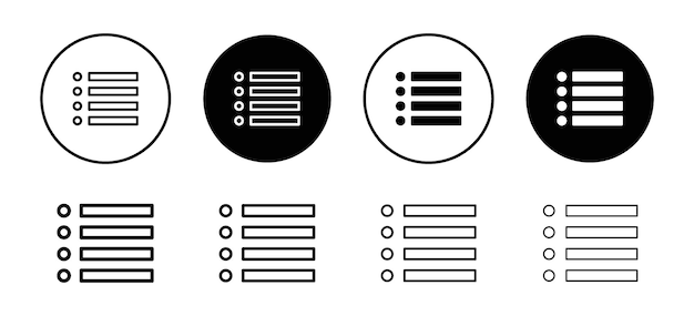 Menu vector icon set collection Menu Outline flat Icon