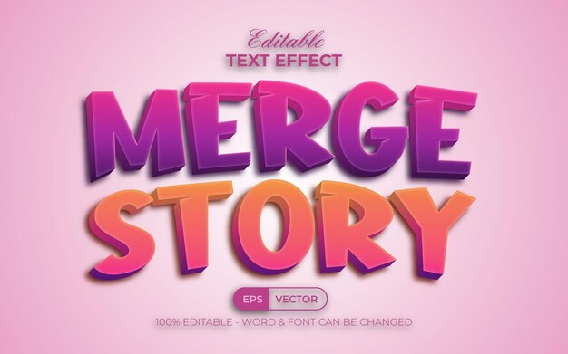 Merge story text effect style Editable text effect