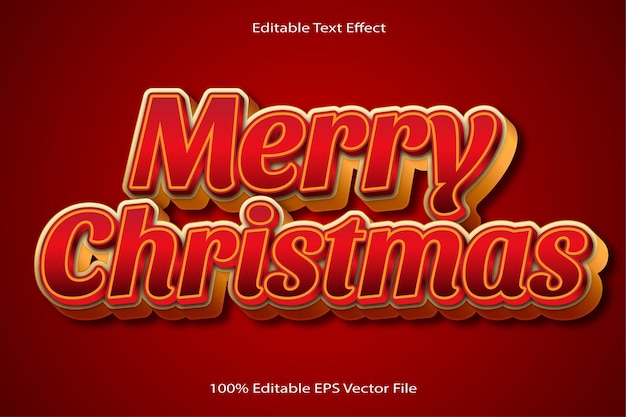 Merry Christmas Editable Text Effect Emboss Cartoon Gradient Style