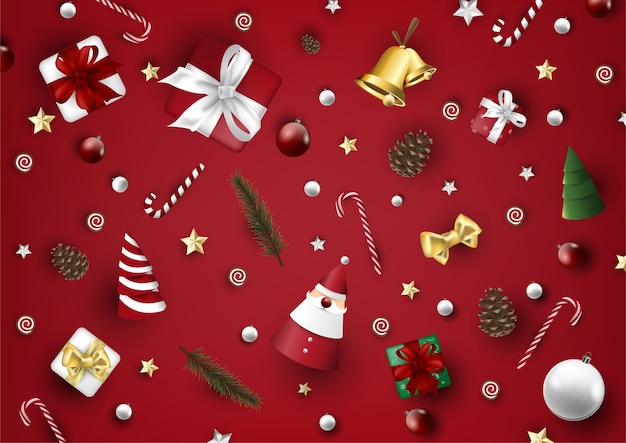 Merry Christmas knolling elements background template 