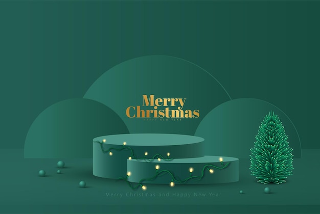 Merry Christmas Poster, Sale Banner Template, With Typography And 3D Elements