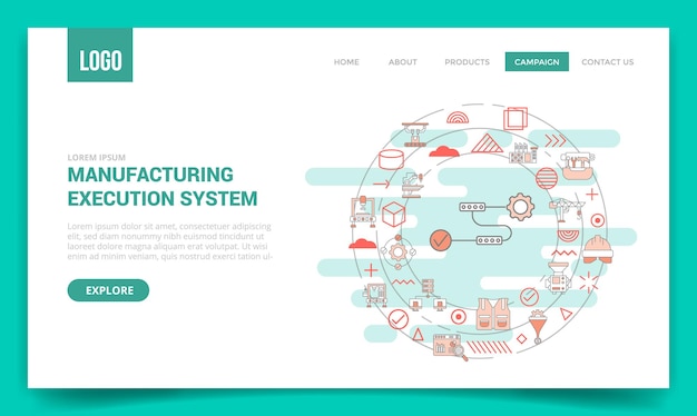 Mes concept with circle icon for website template or landing page homepage