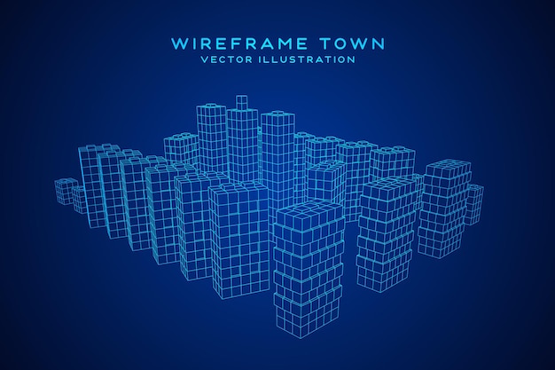 Mesh Cubes City Array