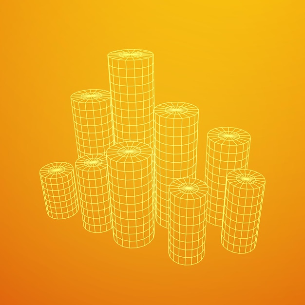 Mesh Cylinder City Array