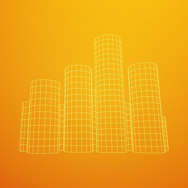 Mesh Cylinder City Array