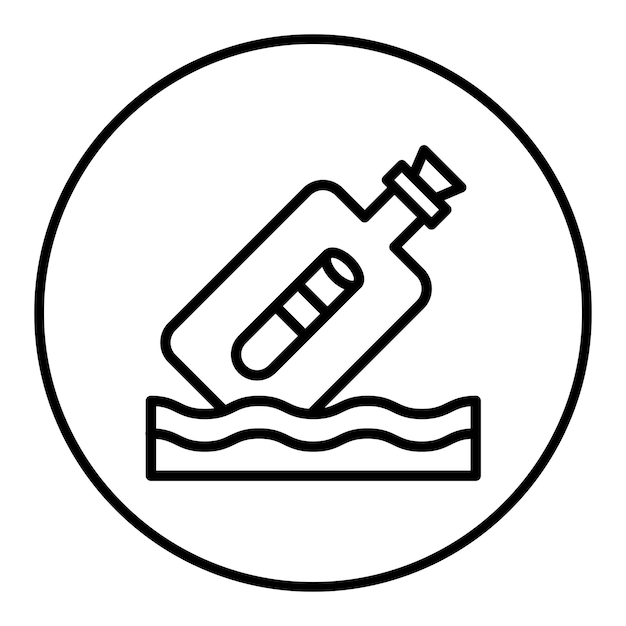 Message In Bottle icon vector image Can be used for Ocean