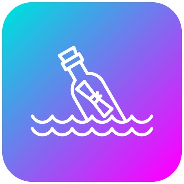 Message In Bottle vector icon Can be used for Ocean iconset