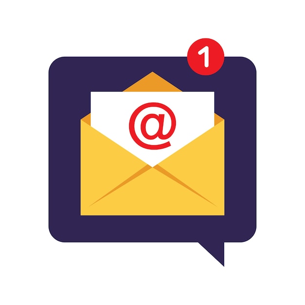 message notification concept. email. vector illustration. flat