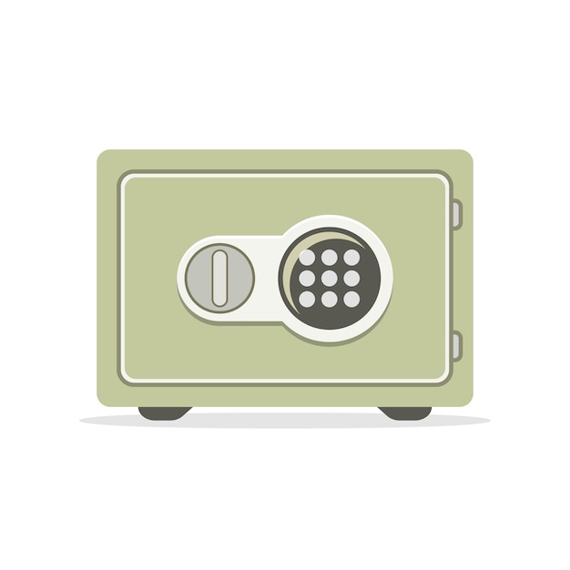 metal bank safe icon in flat style money vault vector illustration on isolated background storage sign business concept