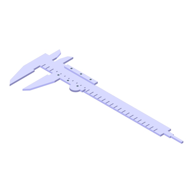 Metal caliper icon Isometric of metal caliper vector icon for web design isolated on white background