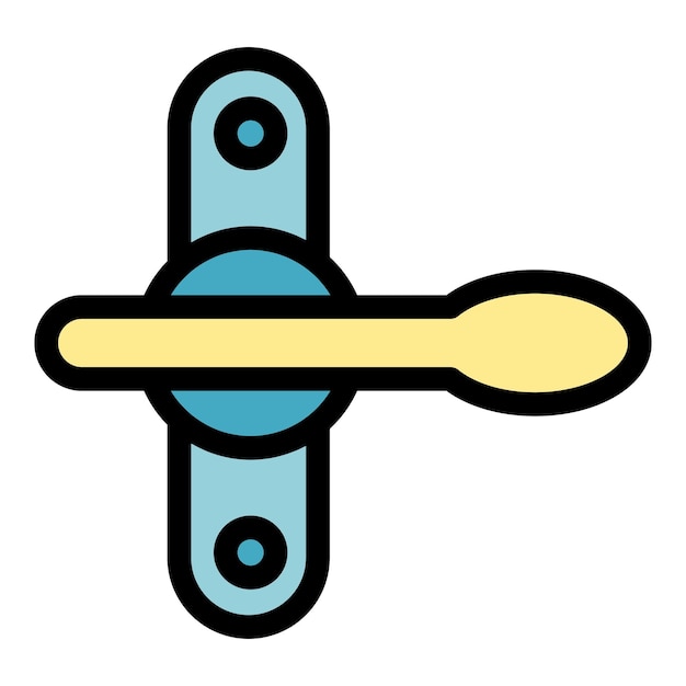 metal door handle icon outline metal door handle vector icon color flat isolated