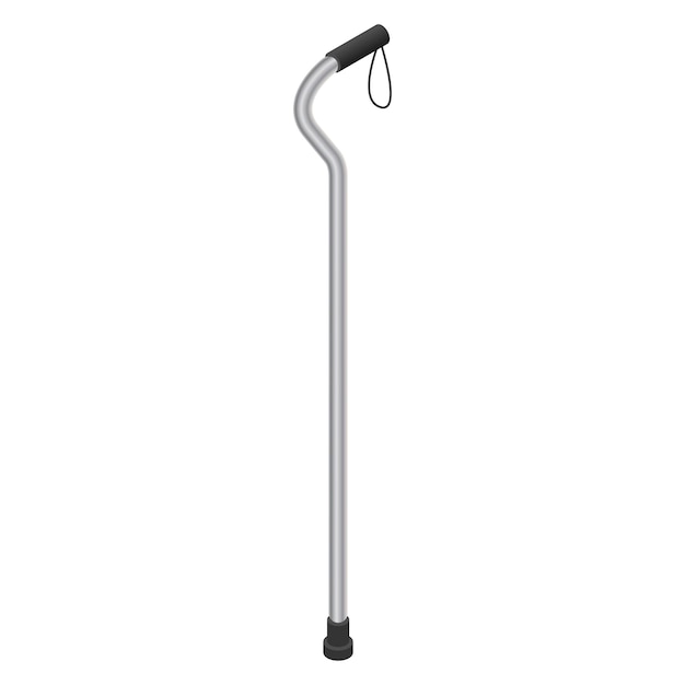 Metal walking stick icon set Isometric set of metal walking stick vector icons for web design isolated on white background