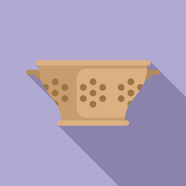 metallic object colander icon flat vector cook accessory