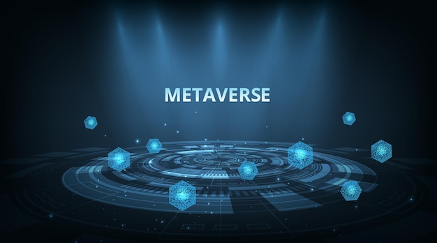 Metaversumin teknologian konsepti lohkoketjuverkon yhdistämisen kanssa