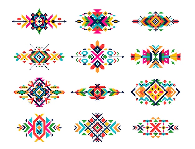 Mexican tribal patterns ethnic motif ornament