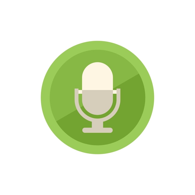 microphone icon flat vector button interface web design isolated