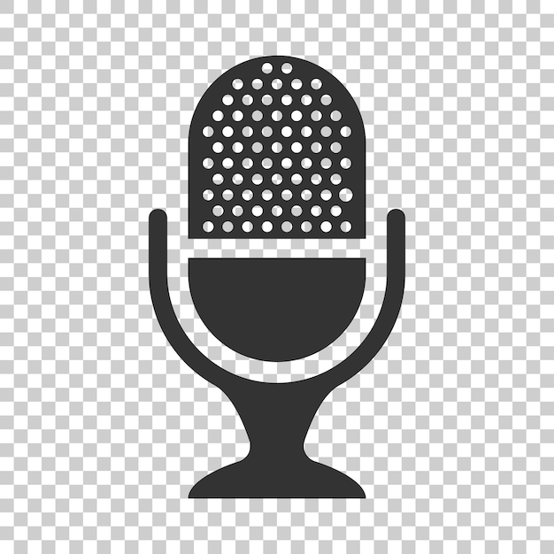 microphone icon in flat style mic broadcast vector illustration on isolated background microphone mike speech business concept