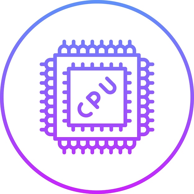 Microprocessor vector icon illustration of Computer and Hardware iconset