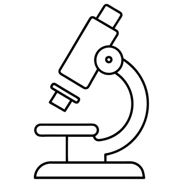 Microscope Icon Black White Line Art Vector Logo silhouette element