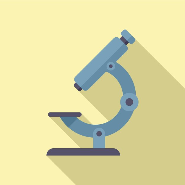 Microscope icon flat vector Lab research Genetic equipment
