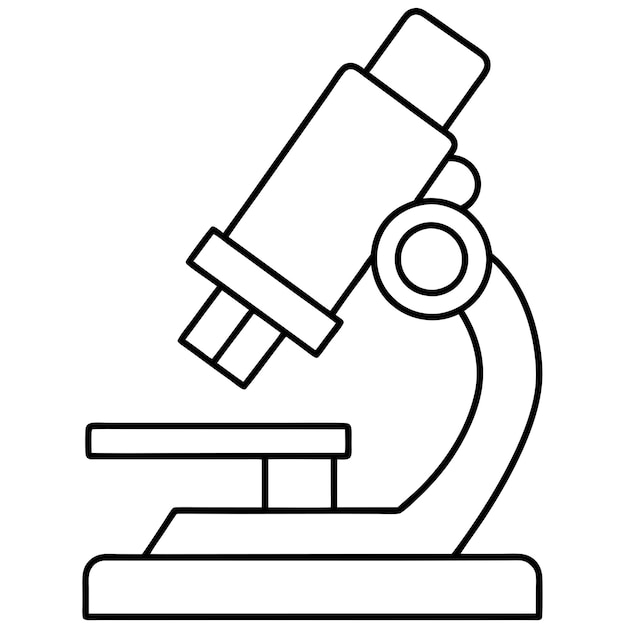 microscope outline coloring book page line art illustration digital drawing