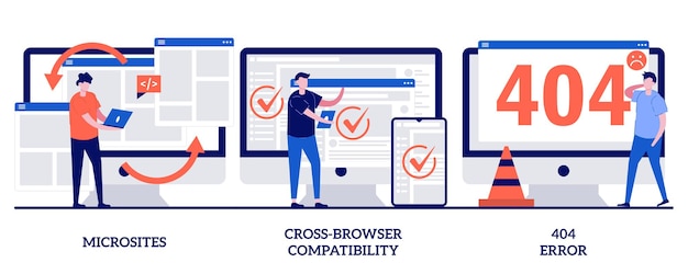 Microsite interface, crossbrowser compatibility, 404 error. Set of web development, programming