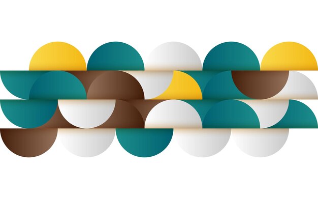 Midcentury geometric abstract pattern with simple shapes and beautiful color palette