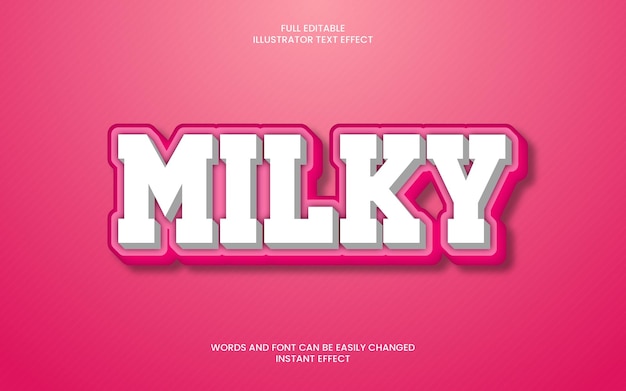 milky text effect