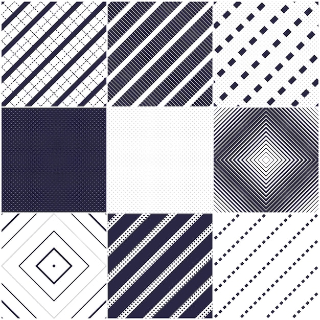 Minimaaliset linjat vektorin saumattomat kuviot sarja, abstraktit taustakokoelmat. Yksinkertaisia geometrisiä malleja. Saumattomat viivat vektorin minimalistisia taiteita. Ristikkäiset viivat, diagonaaliset viivat, katkoviivat, pisteviivat