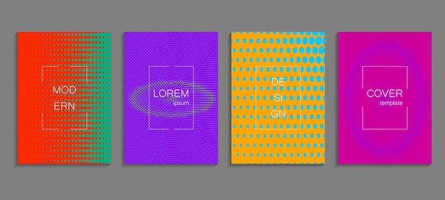 minimal abstract vector halftone cover design template. future geometric gradient background.