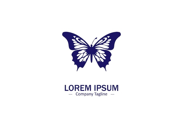 minimal and abstract butterfly logo icon vector silhouette isolated on white background