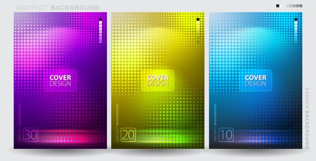 minimal covers design colorful halftone gradients future geometric patterns