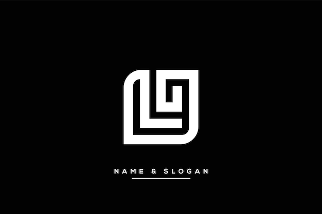 Minimal creative unique style letter LG GL logo monogram line art design template