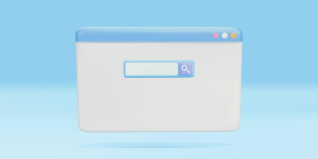 Minimal empty search bar on web page layout background web search concept