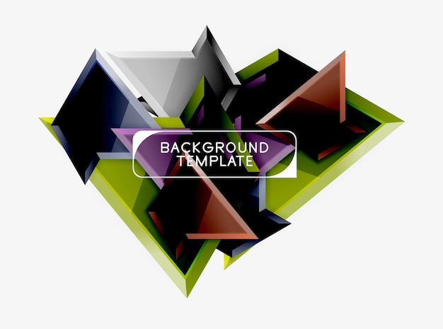 Minimal geometrical triangles with 3d effect abstract background template