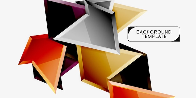 minimal geometrical triangles with 3d effect abstract background template