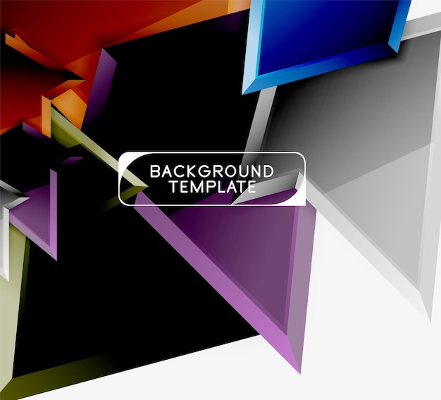 minimal geometrical triangles with 3d effect abstract background template