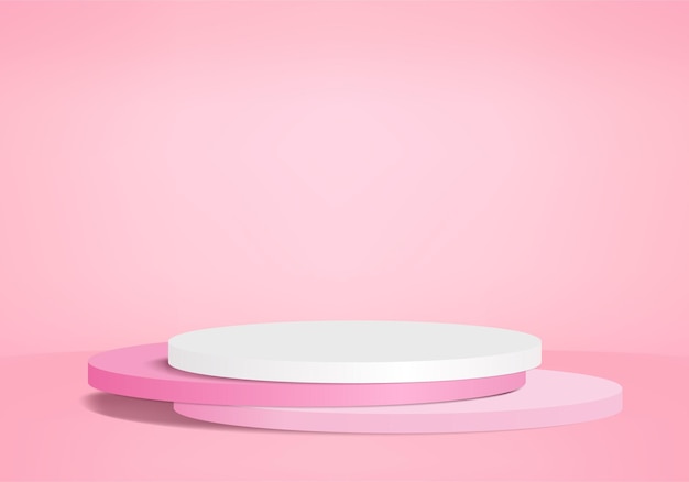 minimal pink podium and scene with 3d render vector in abstract abackground composition